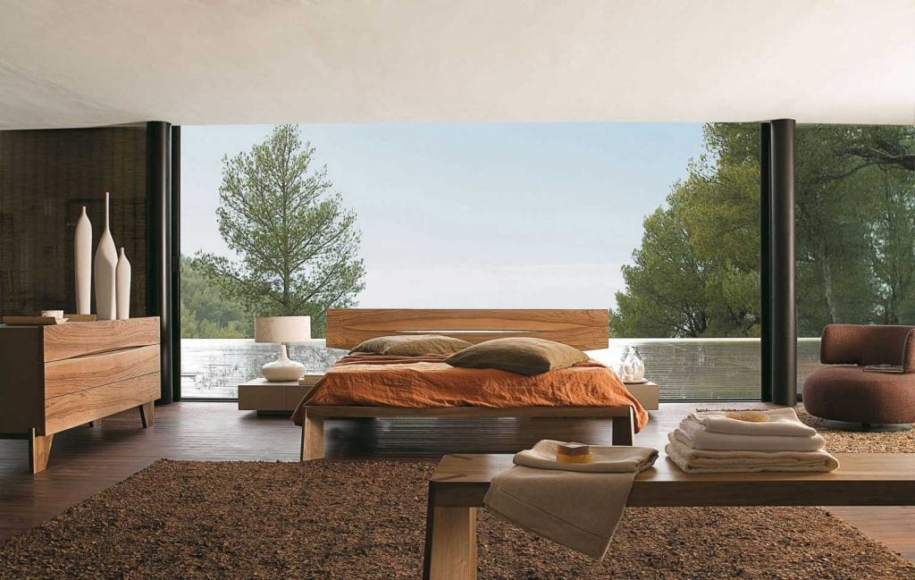 Trendy Open Plan Walnut Bedroom Decoration Furniture
