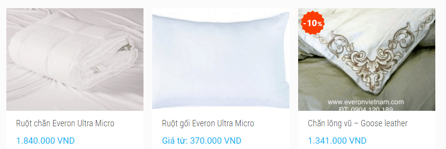 chăn ga gối hãng everon3